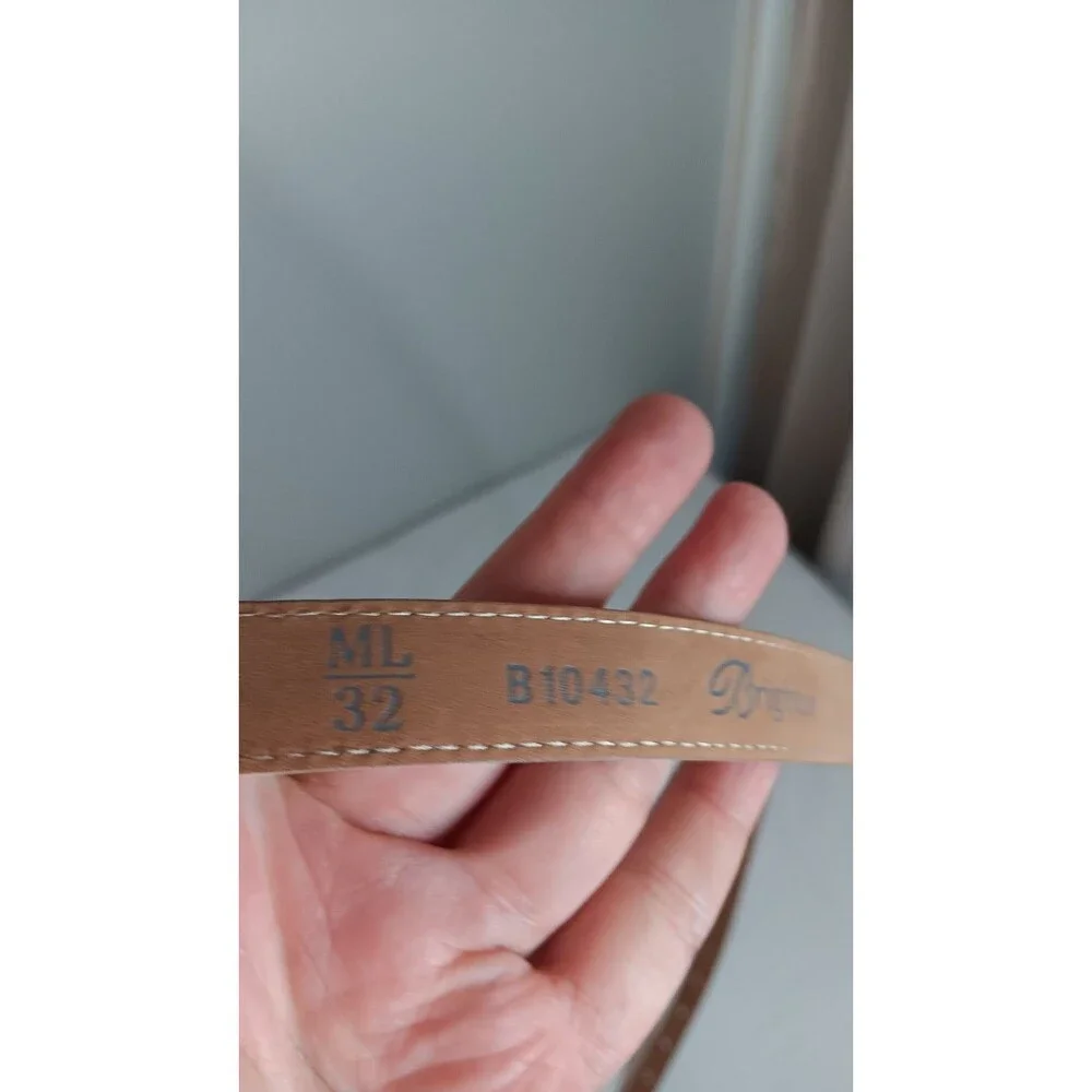 Brighton Womens Belt Size Medium Large Skinny White Leather Croc Filligree